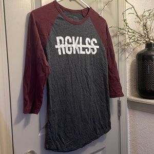 Juniors Young & Reckless quarter-sleeve shirt- Size Small - $8